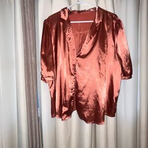 Chic Satin Blouse in Rich Copper